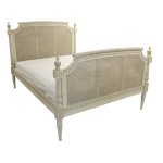 Ivory Rattan Bed
