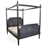 Black Rattan Four Poster Bed